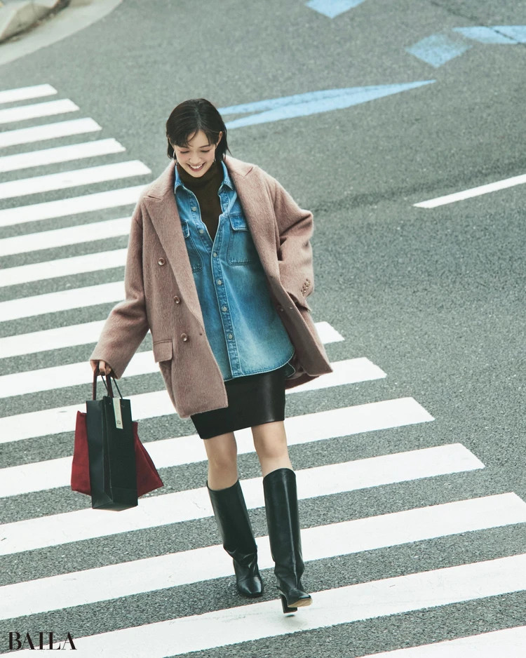 佐藤栞里　コートコーデ