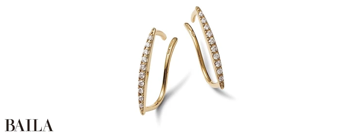 ピアス（SV+ K18YGプレーティング×キュービックジルコニア）￥22000／ジュエッテ