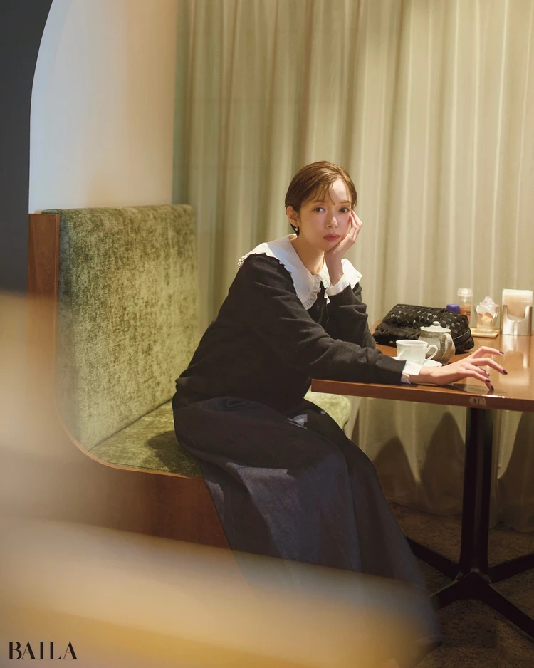 11月6日（木）のコーデ　佐藤栞里　ニットコーデ