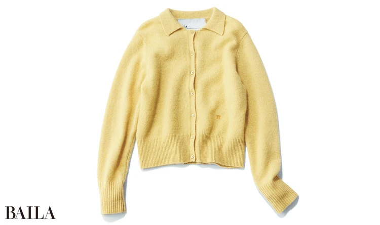 襟つきカーディガン