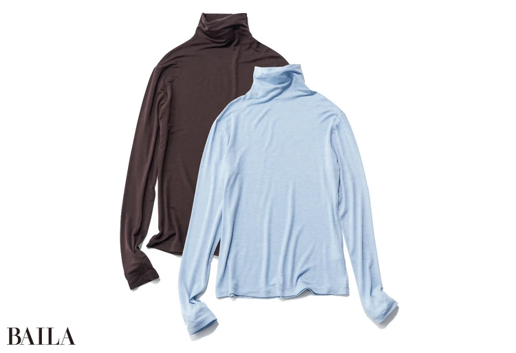 タートルネックインナー 各￥2290／ユニクロ（ユニクロ：シー）