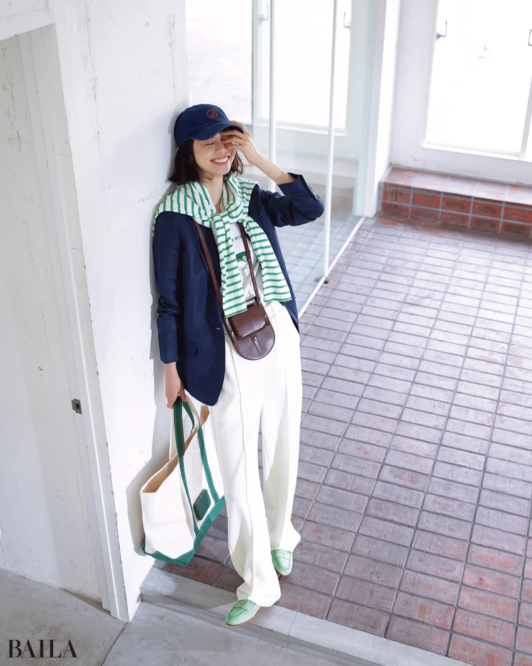 4月7日（火）のコーデ　佐藤晴美　キャップコーデ