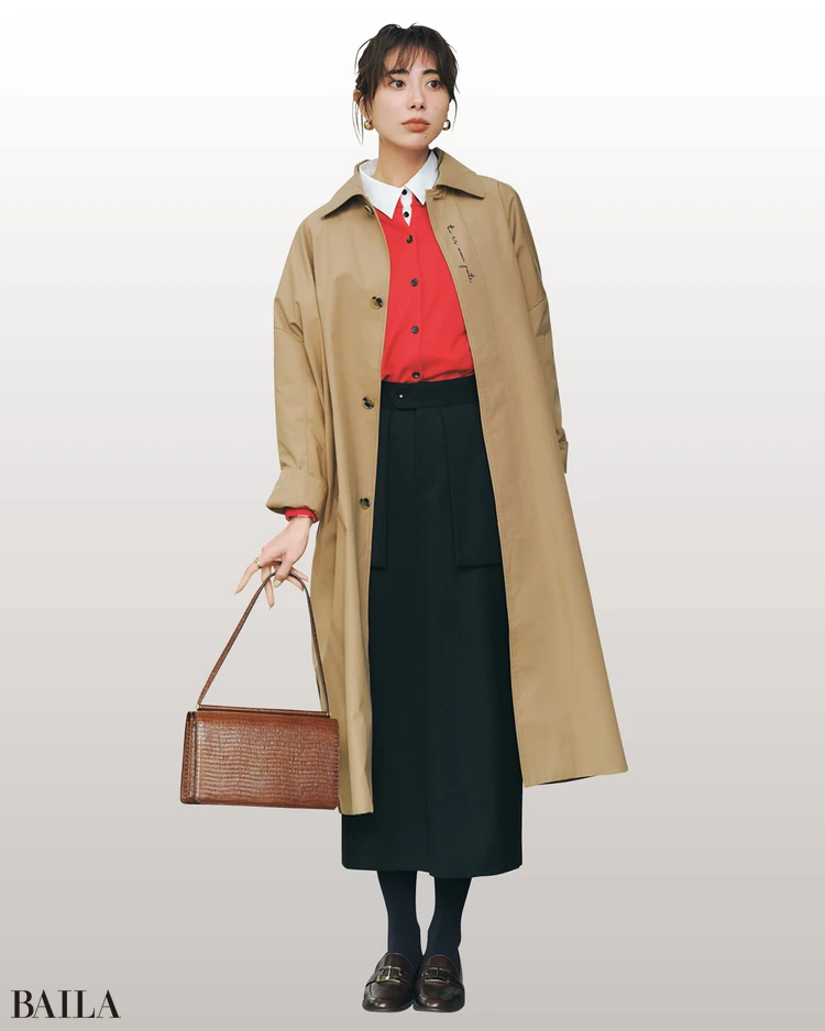 土屋巴瑞季 コートコーデ