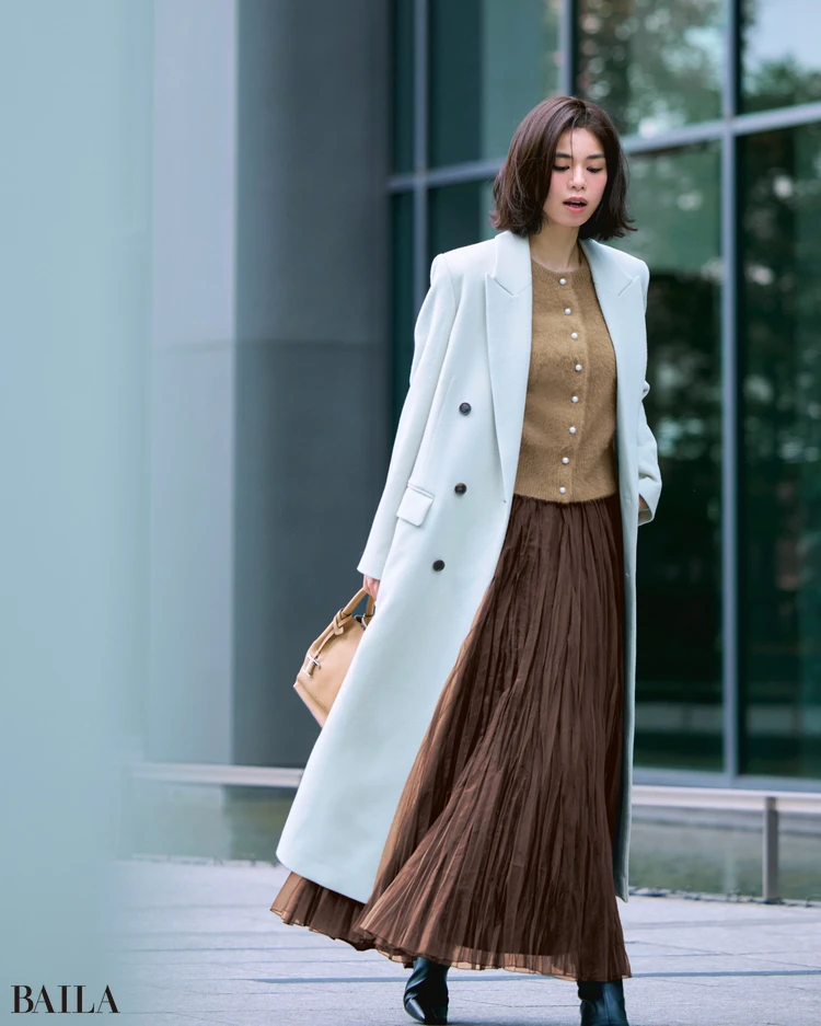 1月16日（金）のコーデ 　佐藤晴美　スカートコーデ　