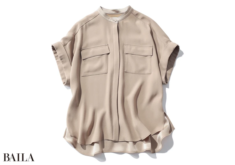 ROPÉ（ロペ） サテンフラップ ブラウス