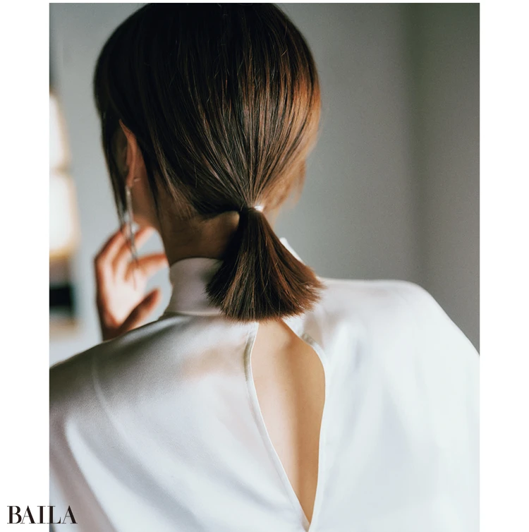 セミドライなひとつ結び