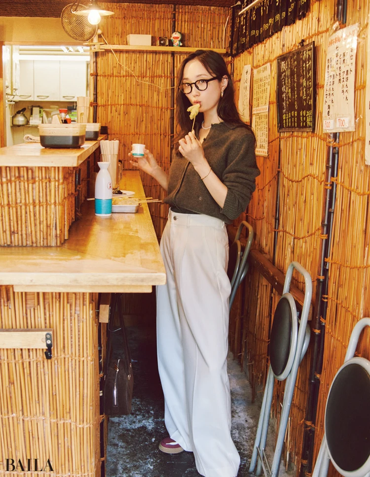 《Day10》ポロにメガネでクールにまとめつつ休日はやっぱお酒飲まなきゃね〜! くぅ〜! 串揚げもうまいっ!!