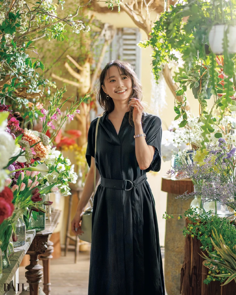 《Day9》ワンピ一枚の時短おしゃれで仕事を早めに終わらせて、お花屋さんへ寄り道