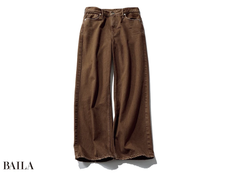 ブラウンミドルライズデニム