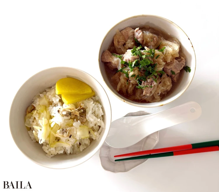 長谷川あかり 豚肉と切り干し大根、はるさめのおろしれんこん煮込み 献立