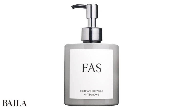 「FAS ザ ドレープ ボディミルク HA TSUNONE」250ml ¥6930/シロク