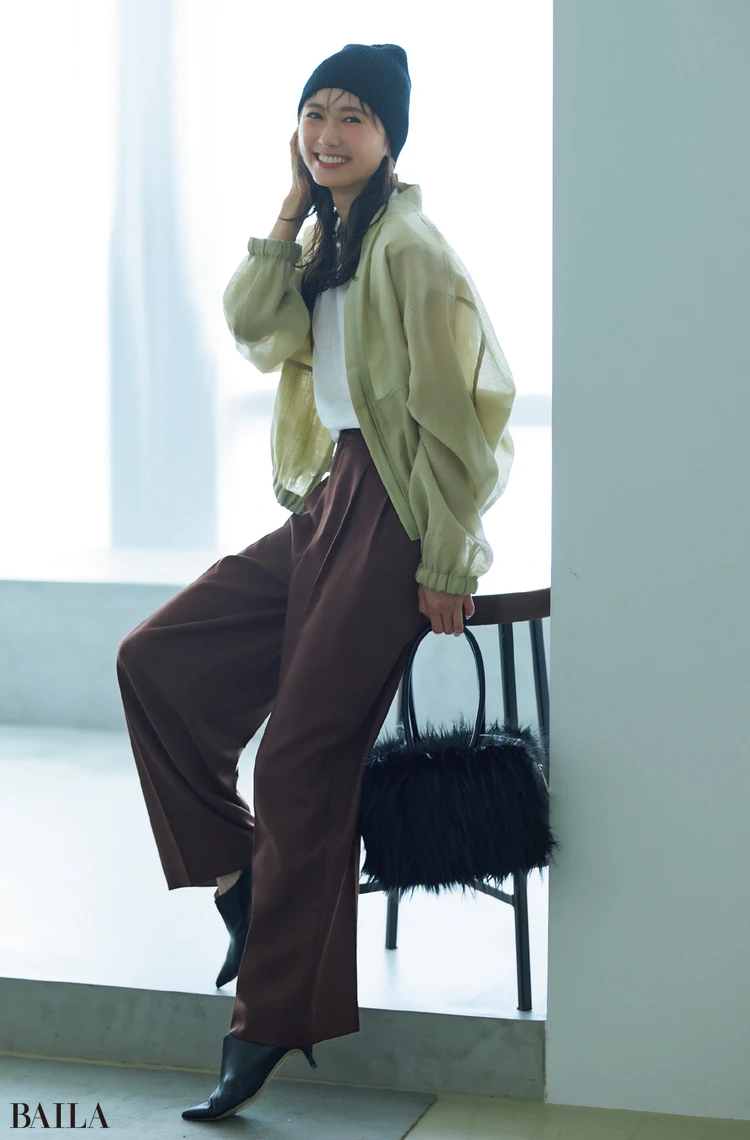 ウエストはインして着こなしにメリハリポイントを