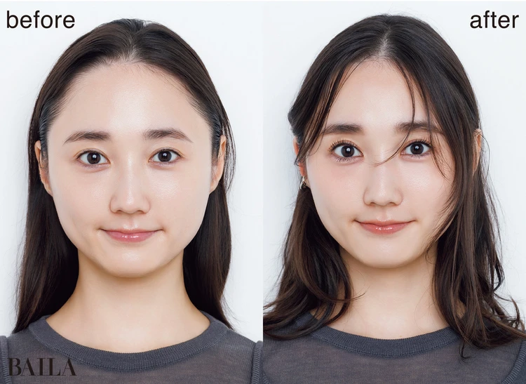 上半顔を縮める