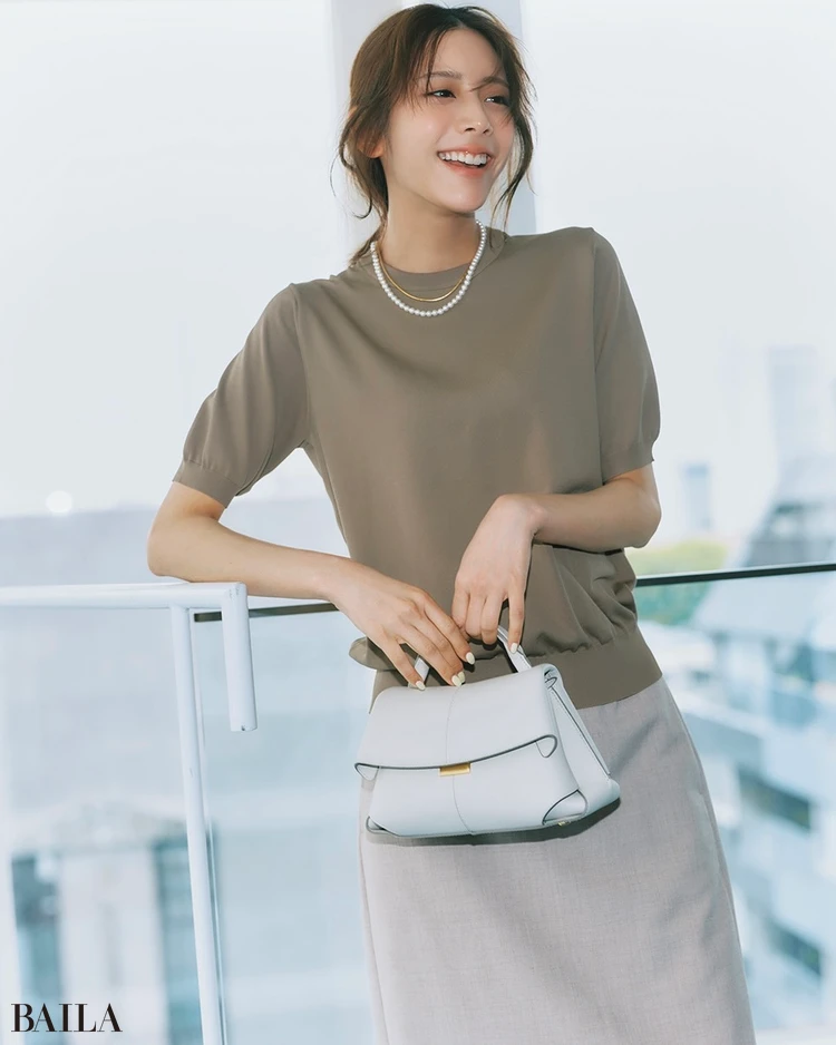 6月25日（木）のコーデ　貴島明日香　ニットコーデ