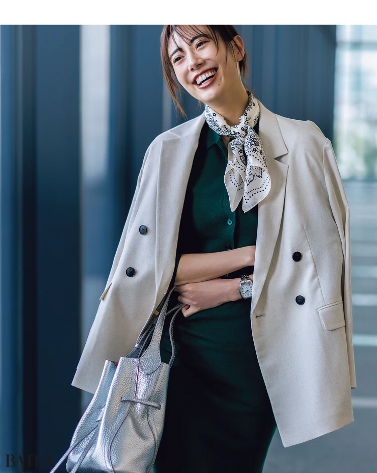 進化したリネン風ジャケットなら 羽織った瞬間、即美シルエット