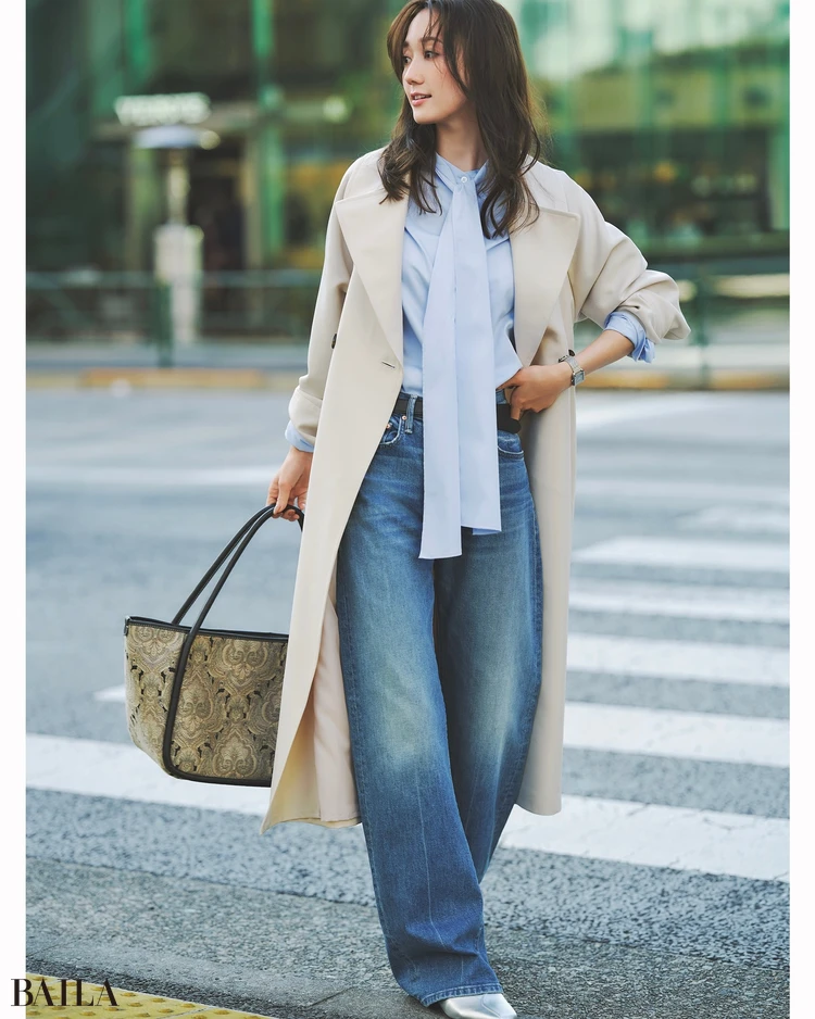 トレンチコートコーデ 鈴木友菜