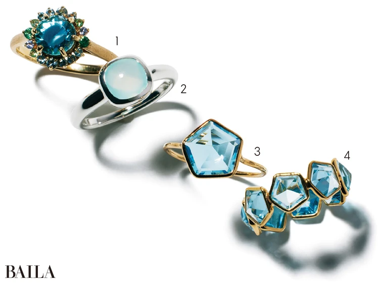 ブルーの色石ジュエリー リング