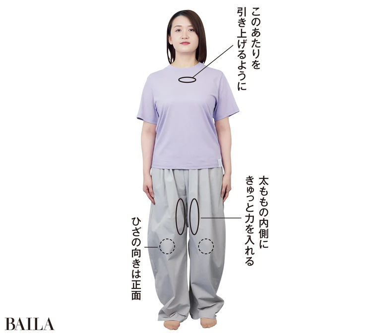 正しい立ち方と 座り方を日頃から 意識すること!