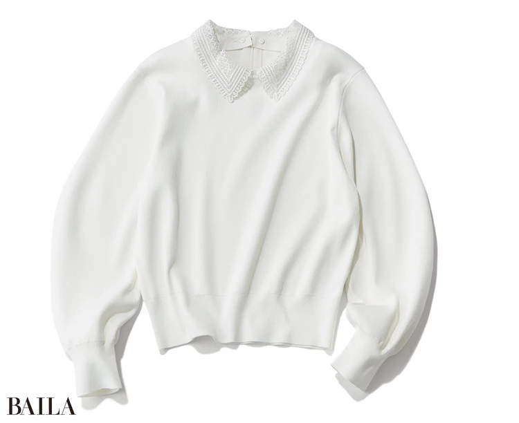 【SHIPS】可憐なレースのつけ襟で上品な可愛げをプラス