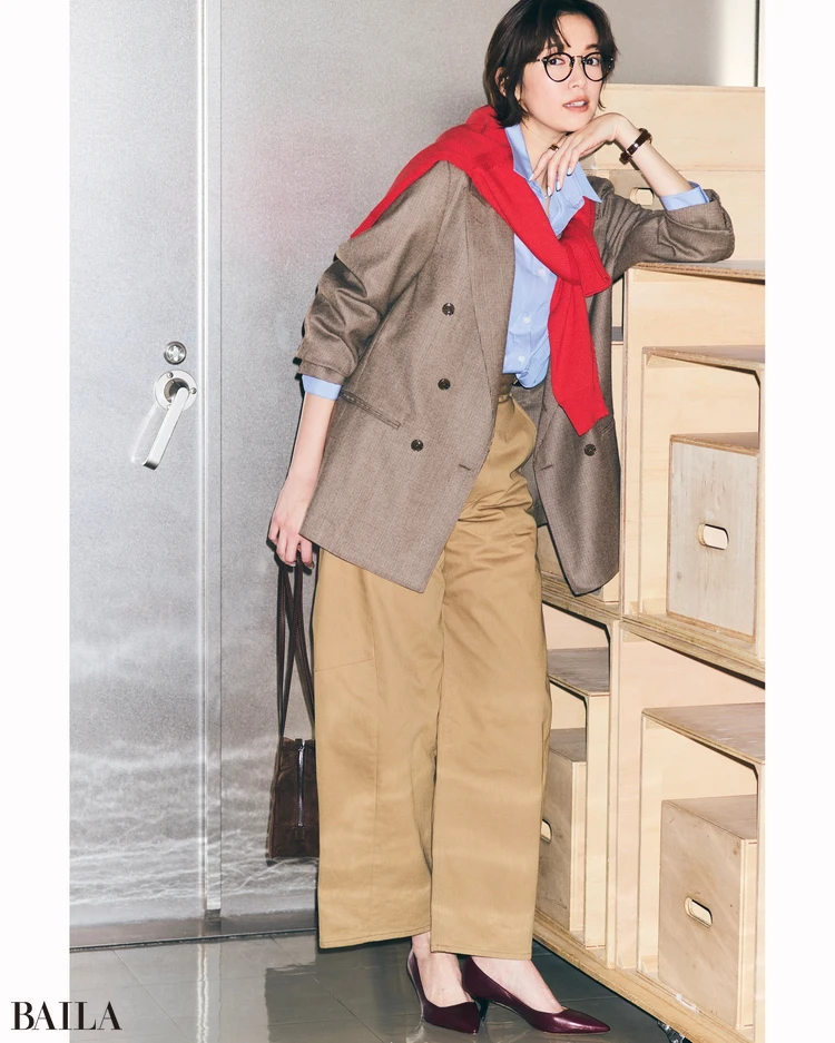 3月28日（土）のコーデ　佐藤栞里　ジャケットコーデ