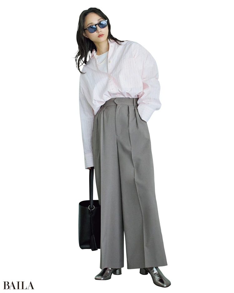 ラグナムーン　イージーケアワイドパンツ