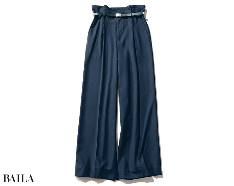 ネイビーセンタープレスパンツ