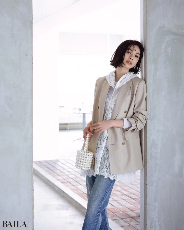 佐藤晴美　ジャケットコーデ