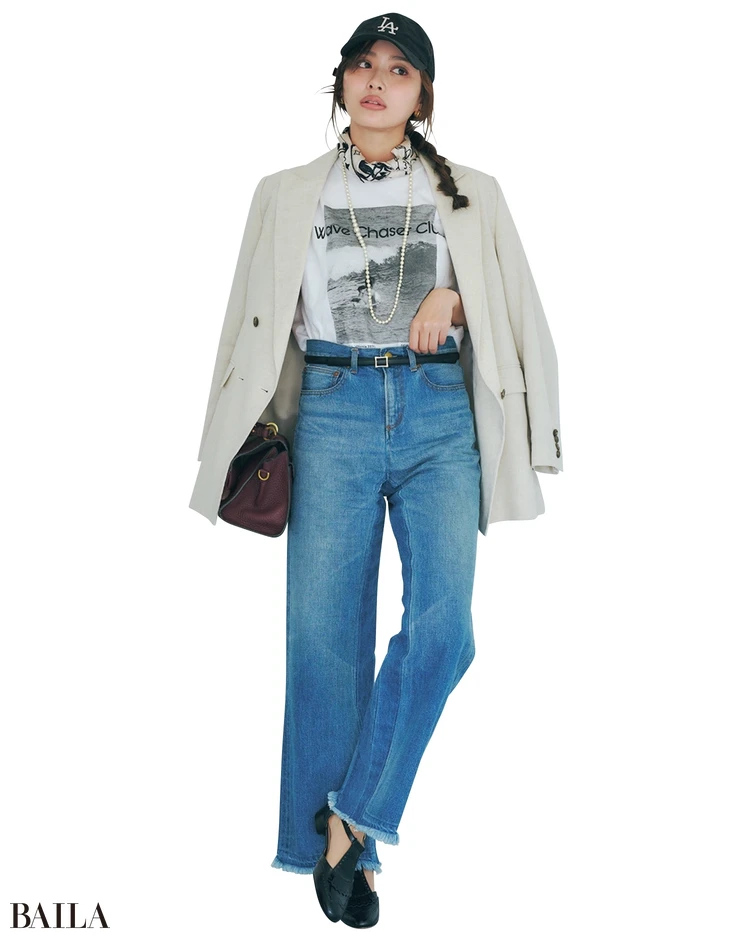 三つ編み×デニムの甘辛MIXで鮮度を上げて