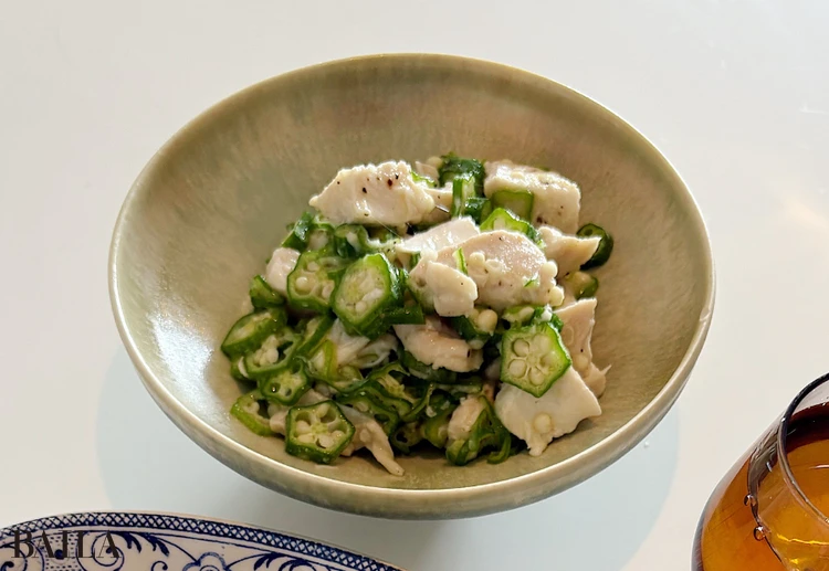 長谷川あかり レシピ 茹で鶏のオクラ和え 献立