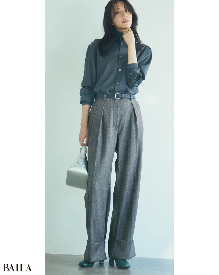 ADAWAS　フランネルターンアップ ヘムトラウザー