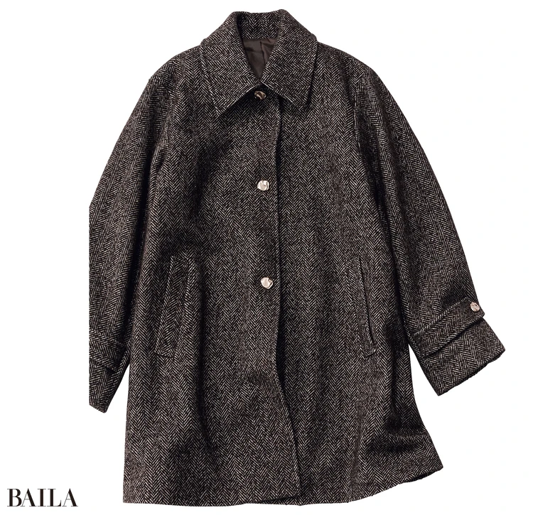 オペーク ドット クリップのヘリンボーンコート