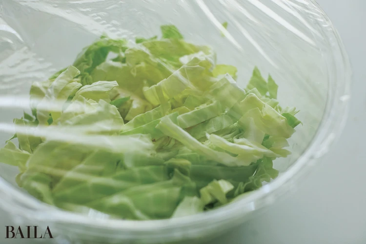 翌日使うキャベツはまとめて冷蔵庫へ！