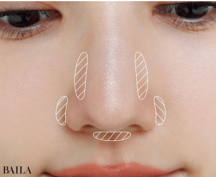 忘れ鼻で＂縦＂の印象を弱める 鼻すじ＆鼻下シェーディング