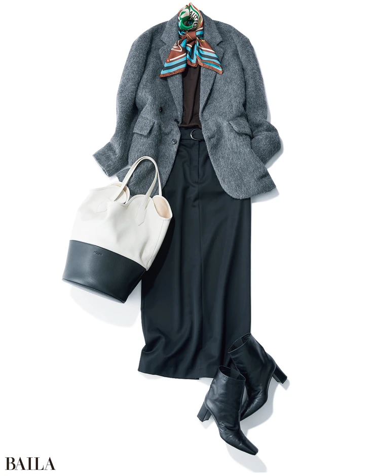 五分袖ブラウンニット-3