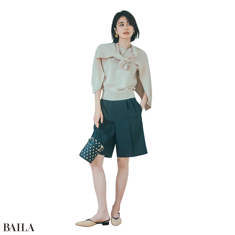 8月11日（月）のコーデ　佐藤晴美　パンツコーデ