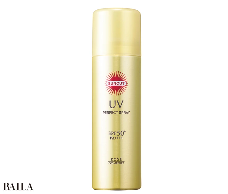 サンカット パーフェクトUV スプレー SPF50+・PA++++ 60g ￥798（編集部調べ）／コーセーコスメポート