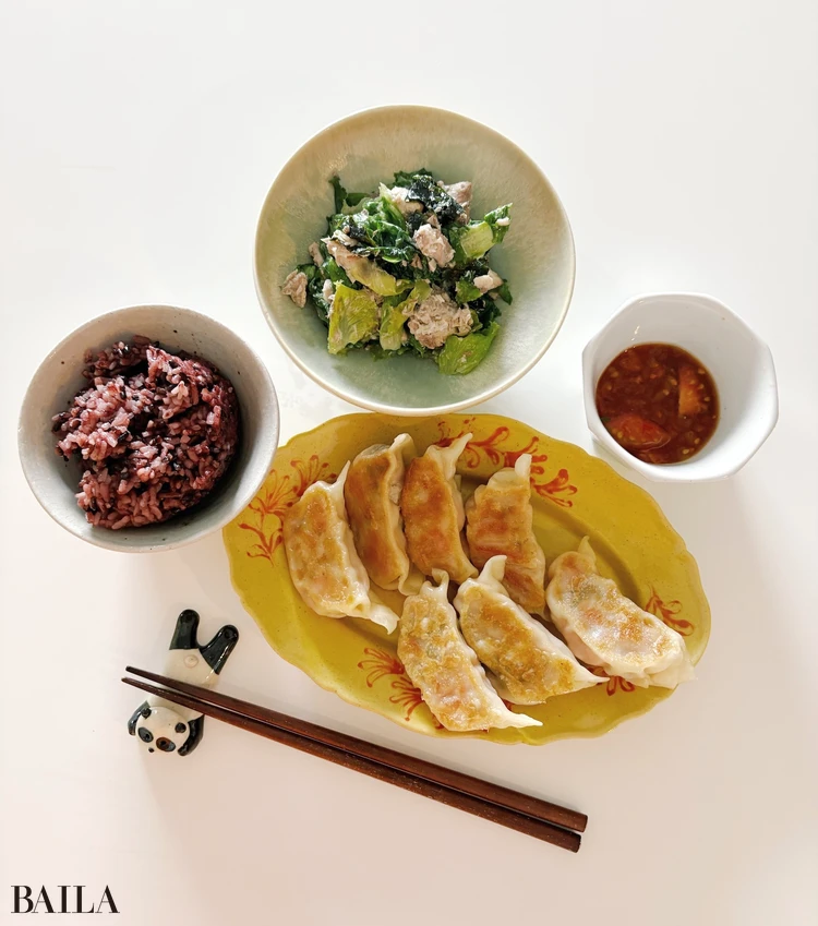 長谷川あかり トマトとしらす、大葉の夏餃子 献立