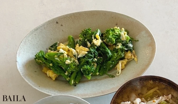 長谷川あかり レシピ 菜の花と卵のマヨネーズ炒め 献立