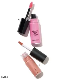 ルミナス シルク チーク ティント シャイン 53S ￥7480／アルマーニ ビューティ　　ニュアンス チーク フリュイド 01 ￥3300／OSAJI