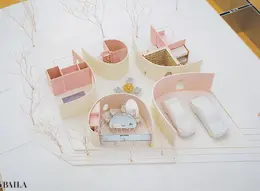 「山本理顕展—コミュニティーと建築—」＠横須賀美術館 　ピンクの壁が愛らしい模型「ドラゴン・リリーさんの家」（2008年）