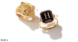 6リング（オニキス×K18YG）￥242000　7リング（K18YG）￥396000／ホワイトオフィス（ジジ）