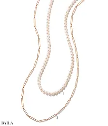 1ネックレス（アコヤパール×SV925×K18YG）￥253000　2（K18YG）￥206800／ホワイトオフィス（ジジ）