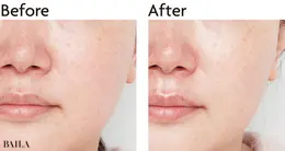 全体の凹凸やキメを補正。きちんとスキンケアしたあとのような、内側から発光する透明感を感じる。