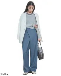 ジャケパンスタイルを新鮮にする ラップデザインが技あり！