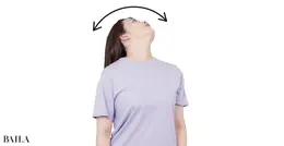 《8》天井を向いたまま、目線ごと頭を左右に10回ほど動かす。首やフェイスラインだけでなく、目のストレッチ効果も。