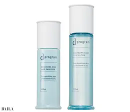 ｄプログラム バランス＆アクネケア ローション EX 125㎖ ￥3300・同 エマルジョン EX 100㎖ ￥3630（ともに医薬部外品）／資生堂