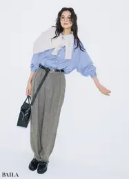 ゆるりと垂らして楽しむロングベルトで抜け感を