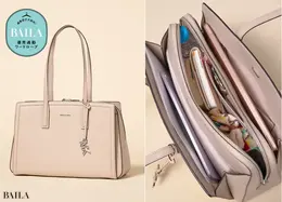 マイケル・コース　LAILA(ライラ) ぺブル レザー トート ミディアム　ライトサンド