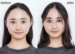 上半顔を縮める