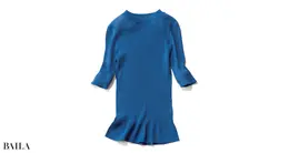 キレイ色半袖リブニット